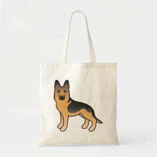 Tote Bag Illustration De Chien De Berger Allemand Noir Et T