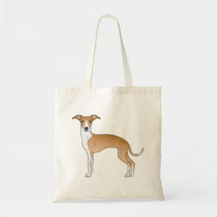 Tote Bag Illustration de chien italien gris et blanc