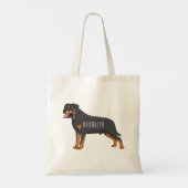 Tote Bag Illustration de chien Rottweiler (Dos)