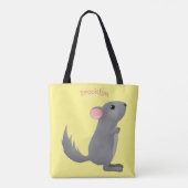 Tote Bag Illustration de chinchilla gris mignon (Dos)