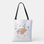 Tote Bag Illustration de chiot joyeux (Dos)