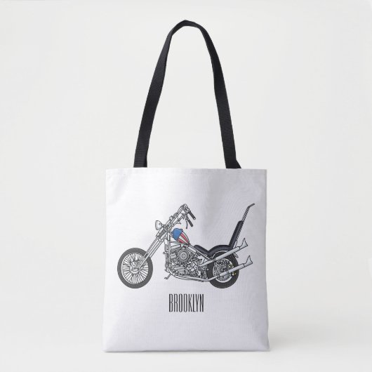 Tote Bag Illustration de Chopper Motorcycle 1950 (Devant)