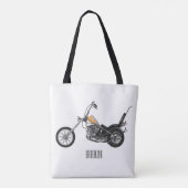 Tote Bag Illustration de Chopper Motorcycle 1950 (Dos)