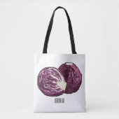 Tote Bag Illustration de chou rouge (Devant)