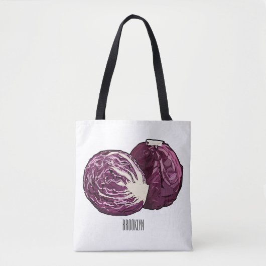 Tote Bag Illustration de chou rouge (Devant)