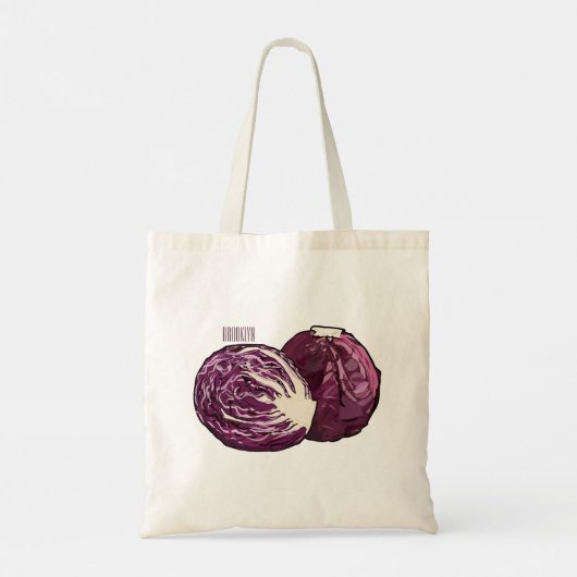 Tote Bag Illustration de chou rouge (Dos)