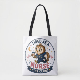 Tote Bag Illustration de chouette infirmière de dessin anim