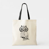Tote Bag Illustration de chouette noire et blanche (Dos)