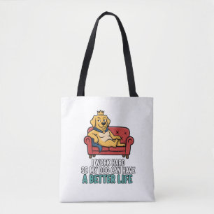 Tote Bag Illustration de citation amusante de roi chien gât
