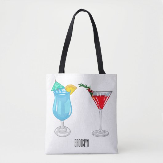 Tote Bag Illustration de cocktail (Devant)