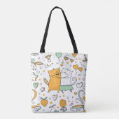 Tote Bag Illustration de couple de chats. dessin animé kitt (Dos)