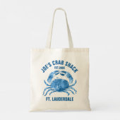 Tote Bag Illustration de crabe bleu mou Modèle personnalisé (Dos)