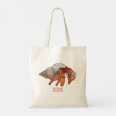 Tote Bag Illustration de crabe ermite (Dos)