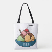 Tote Bag Illustration de crème glacée (Dos)