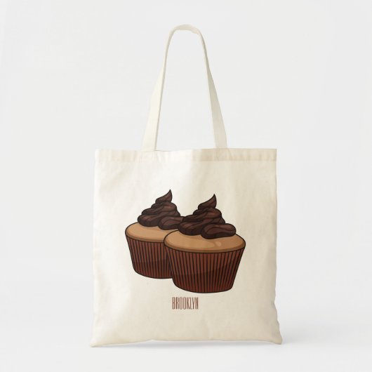 Tote Bag Illustration de Cupcake (Devant)