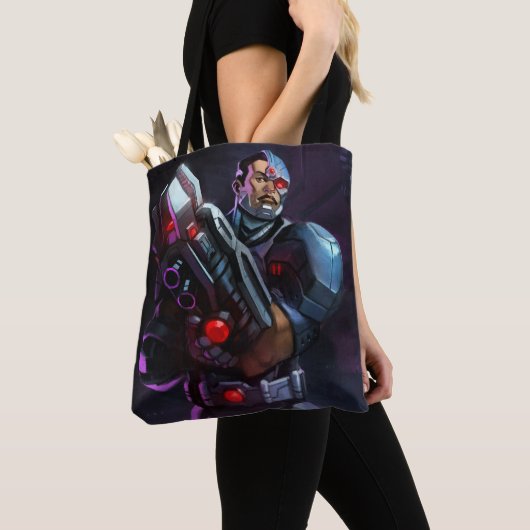 Tote Bag Illustration de Cyborg en crise infinie (De près)