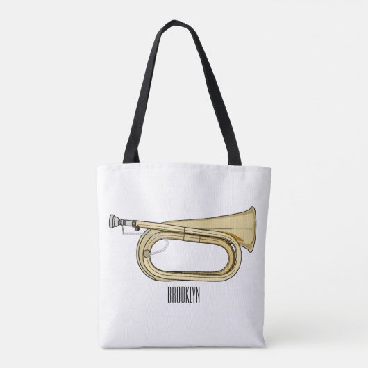 Tote Bag Illustration de dessin animé Bugle (Dos)