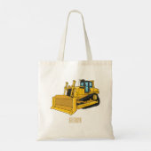 Tote Bag Illustration de dessin animé Bulldozer (Dos)