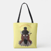 Tote Bag Illustration de dessin animé de bison buffle drôle (Dos)