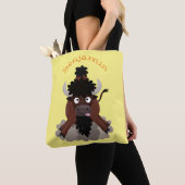 Tote Bag Illustration de dessin animé de bison buffle drôle (De près)