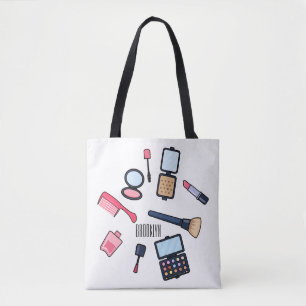 Tote Bag Illustration de dessin animé de cosmétiques / maqu
