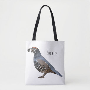 Tote Bag illustration de dessin animé d'oiseau colin de Cal