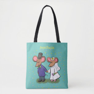 Tote Bag Illustration de dessin animé d'un couple de souris