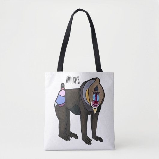 Tote Bag Illustration de dessin animé Mandrill (Devant)