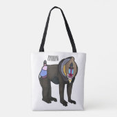 Tote Bag Illustration de dessin animé Mandrill (Dos)