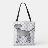 Tote Bag Illustration de dessin animé mignon de chien Weima (Dos)