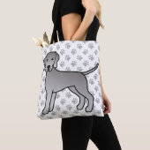 Tote Bag Illustration de dessin animé mignon de chien Weima (De près)