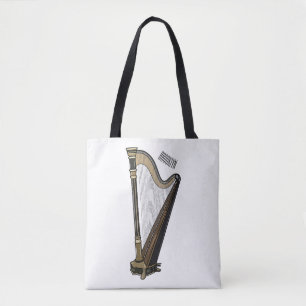 Tote Bag Illustration de dessin animé sur la harpe