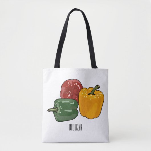 Tote Bag Illustration de dessin de Capsicum (Devant)