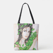Tote Bag Illustration de dessin de portrait de fille Ivy (Dos)