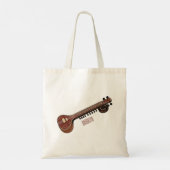 Tote Bag Illustration de dessin de Sitar (Dos)