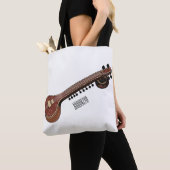 Tote Bag Illustration de dessin de Sitar (De près)