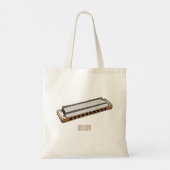 Tote Bag Illustration de dessin d'Harmonica (Dos)