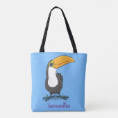 Tote Bag Illustration de dessin humoristique du toucan joye (Dos)