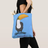 Tote Bag Illustration de dessin humoristique du toucan joye (De près)
