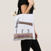 Tote Bag Illustration de dessin mignon, marteau et ongles (De près)