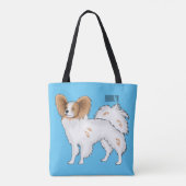 Tote Bag Illustration de dessin pour chien de Papillon (Dos)