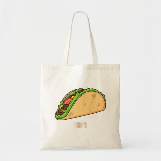 Tote Bag Illustration de dessin sur Taco (Devant)