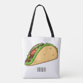 Tote Bag Illustration de dessin sur Taco (Dos)