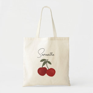 Tote Bag Illustration de deux cerises rouges Art de fruit