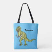 Tote Bag Illustration de dinosaure T rex drôle (Dos)