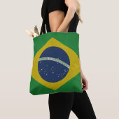Tote Bag Illustration de drapeau grunge abstrait du Brésil (De près)
