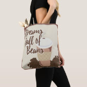 Tote Bag Illustration de Dream of Coffee Beans Cute Coffee (De près)