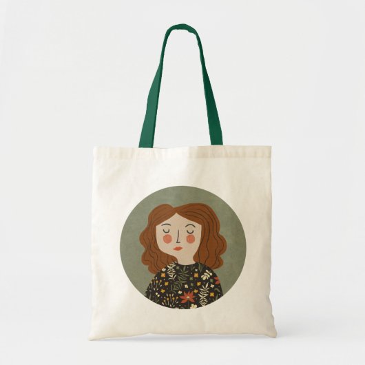 Tote Bag Illustration de fille (Devant)
