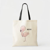 Tote Bag Illustration de Flamant rose rose mou (Devant)