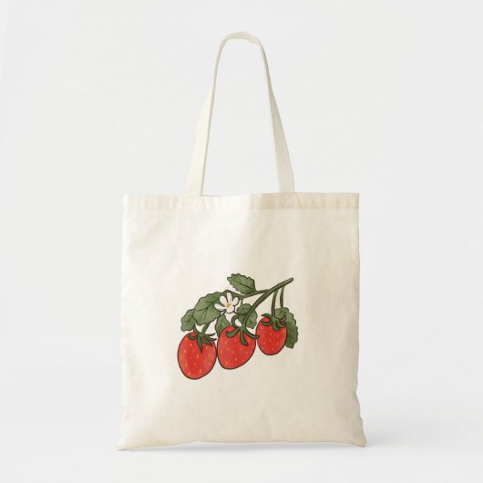 Tote Bag Illustration de fraise à main (Devant)